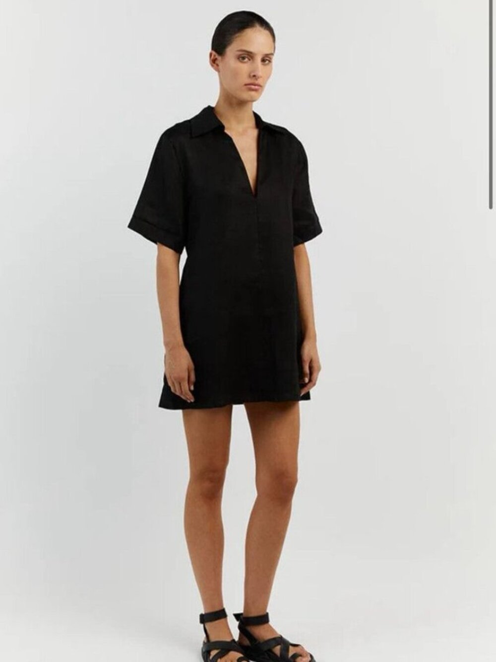 DISSH Candice Black Linen Dress